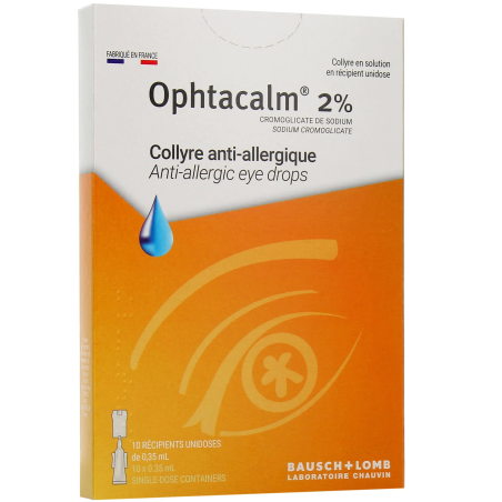 OPHTACALM 2% COLLYRE Anti-Allergique UNIDOSE 10